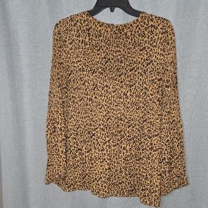 Adrianna Papell Tan and Black Leopard Blouse